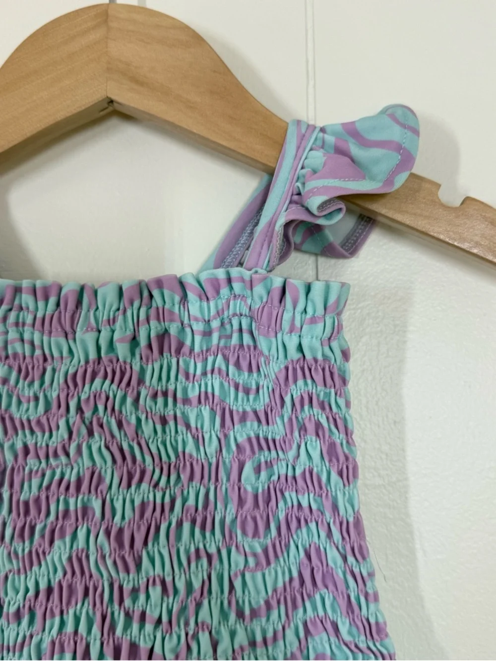Caden Lane Smocked One Piece Swim Suit